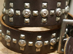 Hollywood Trading Company Silver Studded Brown Belt