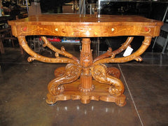 Italian Rococo Style Walnut Console Table