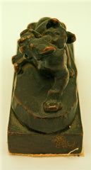 Antique Bronze Sculpture of Lion Cub Signed Herzel