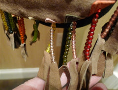 Orciani Fringed Suede Shoulder Bag with Floral Applique and Beading