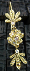Jamie Wolf Diamond Clover Flower Earrings in 18K Yellow Gold