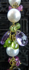 Colette Stechle 18K Yellow Gold, Pearl, Amethyst, Topaz, Peridot, and Citrine Earrings
