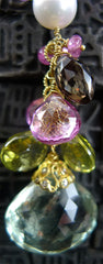 Colette Stechle 18K Yellow Gold, Pearl, Amethyst, Topaz, Peridot, and Citrine Earrings