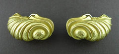 Estate Barry Kieselstein Cord Omega Clip Earrings in 18K Yellow Gold