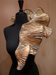 Dassious Pleated Collar Necklace with Crystal Edging