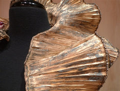 Dassious Pleated Collar Necklace with Crystal Edging