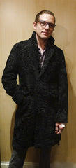 Sprung Freres Pour Hommes Curly Astrakan Fur Car Coat