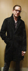 Sprung Freres Pour Hommes Curly Astrakan Fur Car Coat