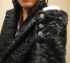 Sprung Freres Pour Hommes Curly Astrakan Fur Car Coat