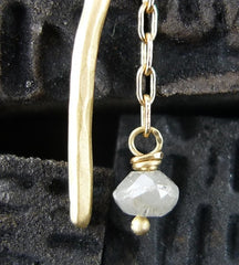 Rebecca Lankford 14K Yellow Gold and Rough Diamond Earrings