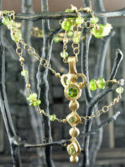 Talisman Unlimited Scepter Opera Length Necklace in 14K Yellow Gold with Peridots