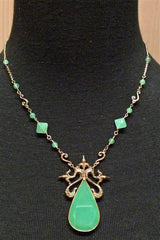 One-of-a-Kind Chrysophrase and 18K Yellow Gold Necklace