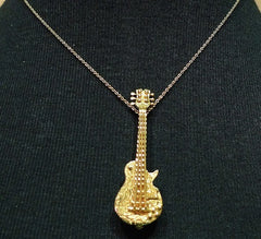 Mia and Ko. Guitar Necklace/Brooch in 18K Yellow Gold