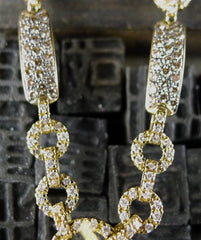 Robert Wander Chocolate and White Diamond Link Necklace in 18K Yellow Gold