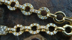 Robert Wander Chocolate and White Diamond Link Necklace in 18K Yellow Gold