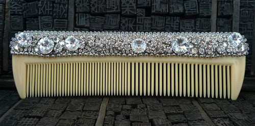 Cloutier Signed Swarovski Crystal Encrusted Comb