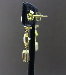 Susan Gordon Green Tourmaline and Diamond Earrings in 22K Gold