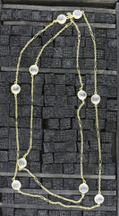 Susan Gordon Faceted Rose Quartz Stone Station Necklace in 22K Yellow Gold