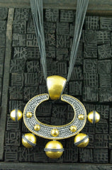 Lika Behar  One of a Kind 24K Gold,  Oxidized Silver  and Diamond Necklace