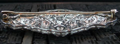 Art Deco Period Diamond Estate Brooch/pin in 18K White Gold