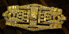 Art Deco Diamond and Platinum Bar Brooch