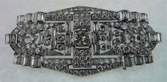 Art Deco Diamond and Platinum Bar Brooch