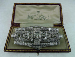 Art Deco Diamond and Platinum Bar Brooch