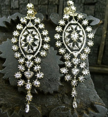 Lorraine Schwartz 18K Blackened Gold and Diamond Chandelier Earrings