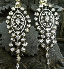 Lorraine Schwartz 18K Blackened Gold and Diamond Chandelier Earrings