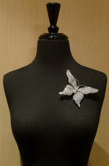 Lorraine Schwartz Large Diamond Butterfly Brooch in 18K White Gold