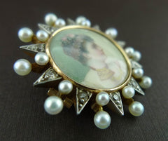 Edwardian Portrait of a Lady Brooch in 18K Yellow Gold