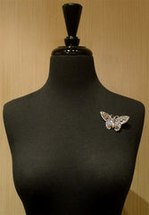 Rare Antique Natural Colored Diamond Butterfly Brooch