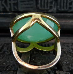 Beth Orduna 18K Yellow Gold and Chrysoprase RIng