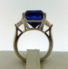 Old Mine AAA Tanzanite and Diamond Ring in Platinum