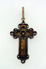 Elaborate Early 19th Century Antique Venetian Cross/Pendant in 18K Yellow Gold and Diamonds