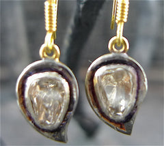 Churchill Private Label Moghul Diamond Earrings in 18K Yellow Gold and Blackened Silver