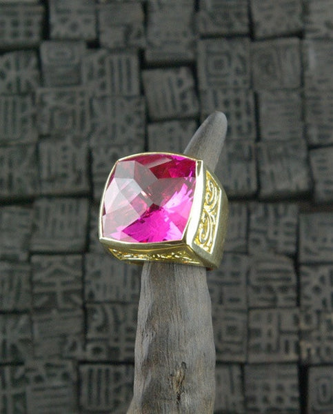 Marisa Perry 18K Yellow Gold and Pink Topaz Marrakesh Crowning Ring