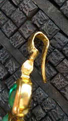 Robert Goossens Cross Pendant with Blue Cabochon Stones in 24K Yellow Gold Vermeil
