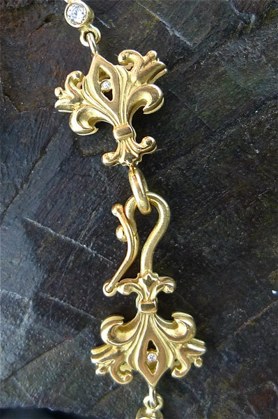 Jamie Wolf 18K Yellow Gold and Diamond Flower Bracelet