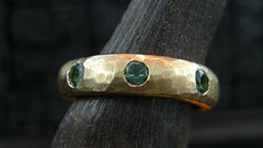 Talisman Unlimited Band Ring with Mint Blue Green Tourmaline in 14K Yellow Gold