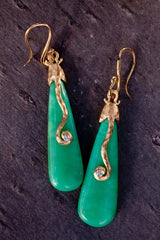 Pamela Froman 18K Yellow Gold Chrysoprase and Diamond Earrings
