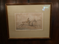 Pair of Henry Aiken Watercolor Original Paintings of Jumping Scenes