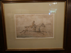 Pair of Henry Aiken Watercolor Original Paintings of Jumping Scenes