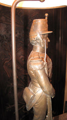 Antique Spelter Lamp of European Soldier, Late 19th Century