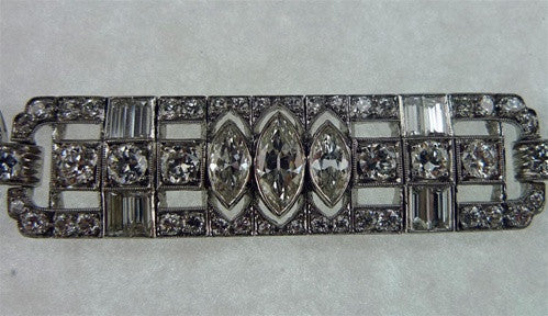 Art Deco Platinum and Diamond Bracelet Circa 1935