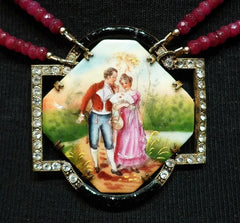 Faith Designs Ruby and Vintage Buckle Necklace