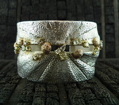 Federica Rettore Diamond Cuff Bracelet in Sterling Silver and 18K Rose Gold