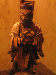 Antique Chinese Hand Carved Fortune Figure