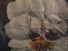 Antique Painting of Pansies, Oil Painting on Canvas, mid 19th Century English