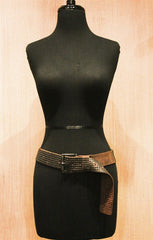 Malini Murjani Studded Belt -Brown with Gunmetal Studs